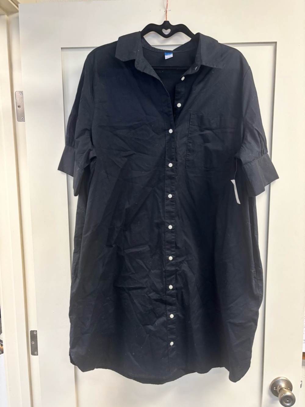 Old Navy Black Button-Front Casual Shirt Dress